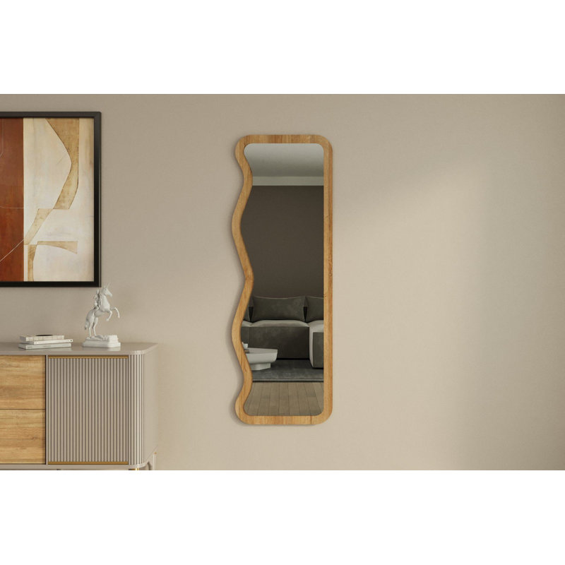 Bisou Wavy Wall Mirror, Beige