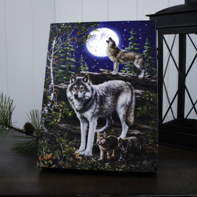 The Wolf Pack 8x6 Lighted Tabletop Canvas