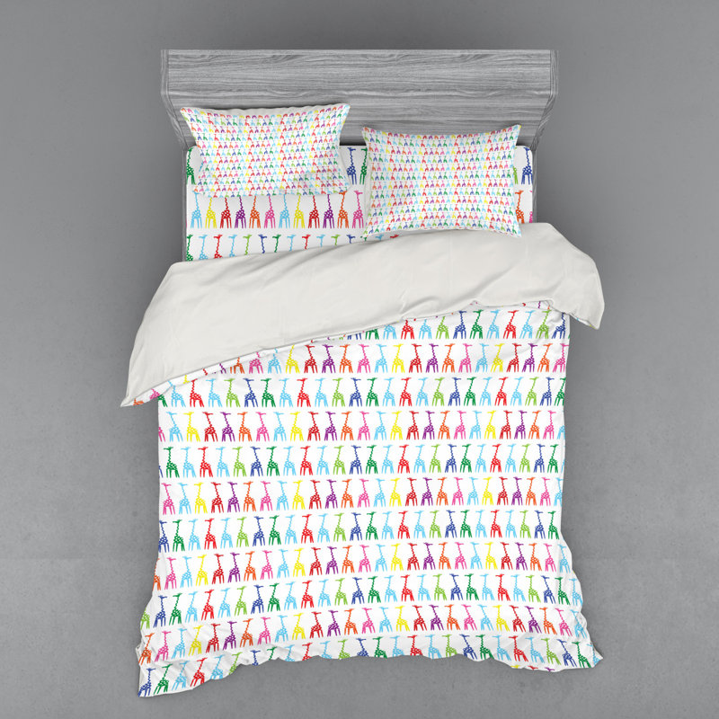 Ensemble de housse de couette giraffe, Housse de couette grand + 3 pièces supplémentair