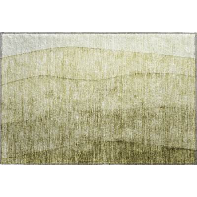 Premium Machine Washable Prisco Olive Rug