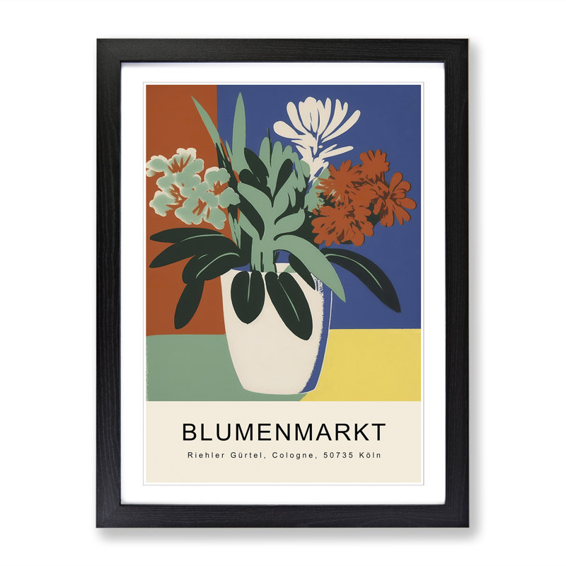 Cologne Flower Market Exhibition No.4 - Single Picture Frame Print on Wood, 34cm H x 25cm W x 2cm D