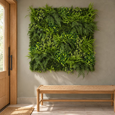 Artificial Green Wall Foliage Panels 100 cm H Faux Fern Plant