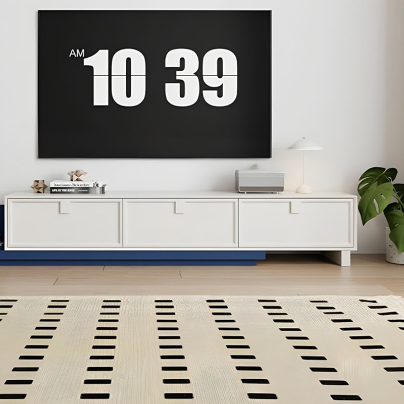 Meuble télé en bois massif à longueur réglable, Bleu, 15.75"H x 78.74"L x 15.75"W