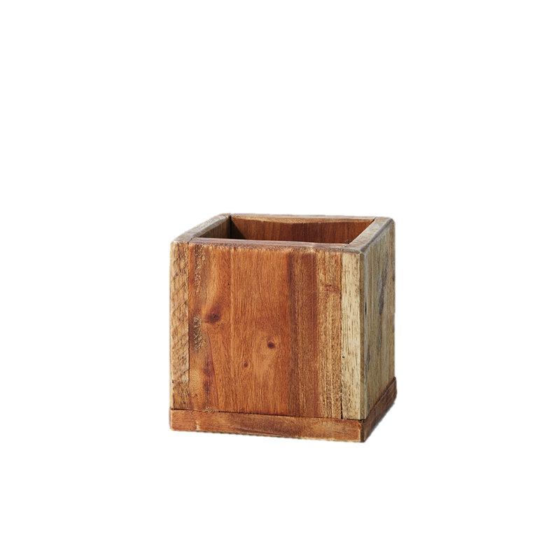 Boîte carrée en bois massif