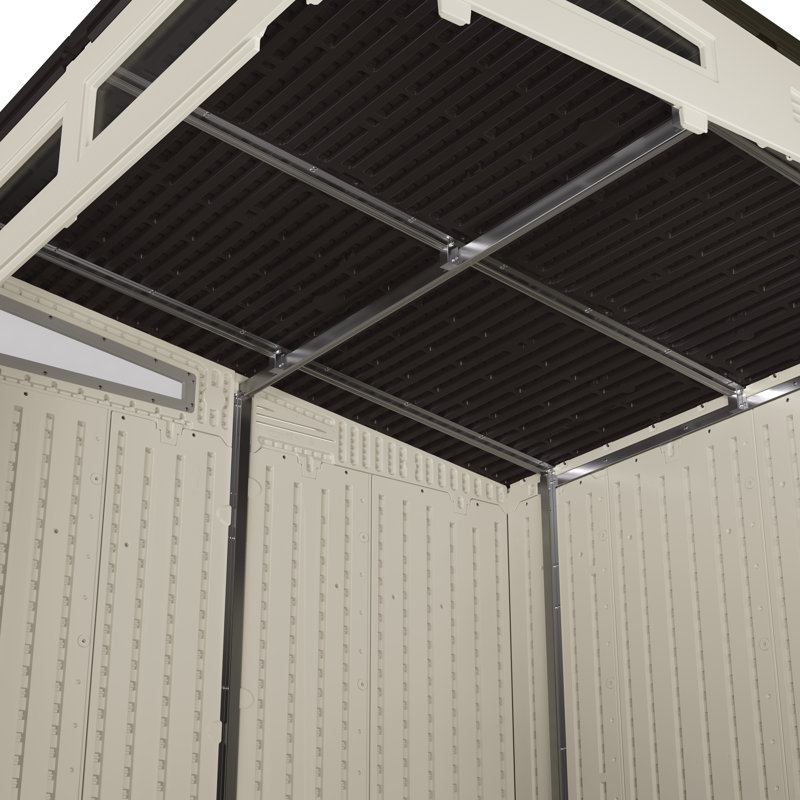 Remise de rangement en résine l 7 pi x P 7 pi Suncast Modernist, Vanille