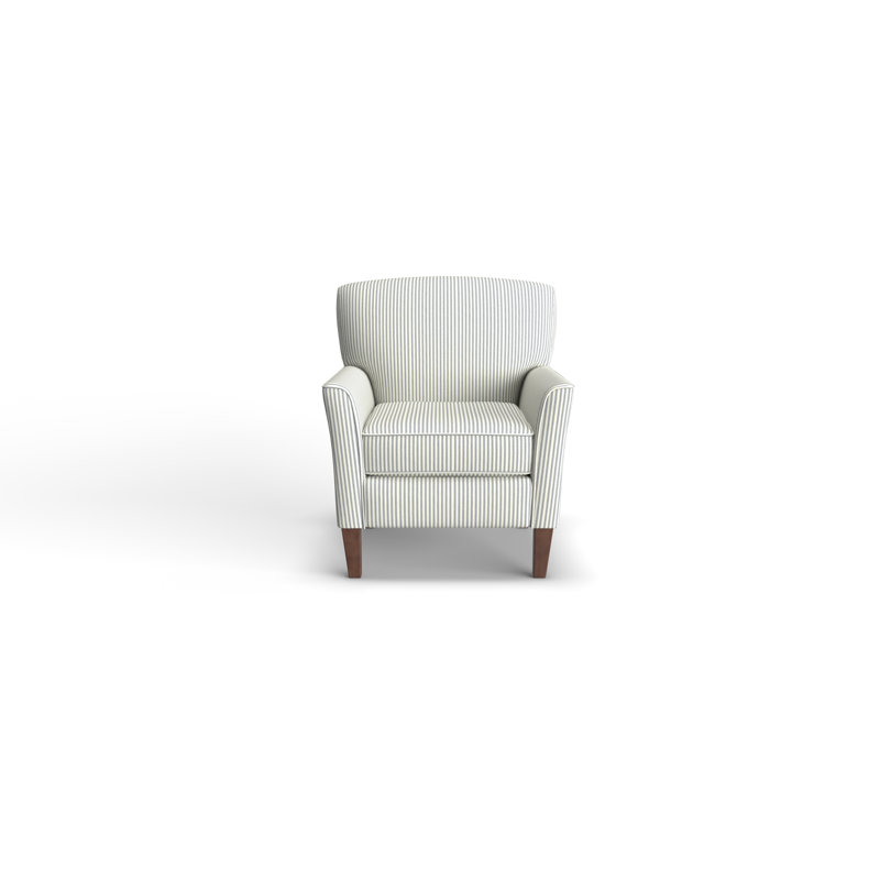 Fauteuil de 33 po de large Shirleyann, Noyer foncé, Mélange de polyester gris clair