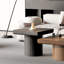 Table de bout moderne en placage de bois massif 23,6 po