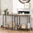2-Tier Small Entryway Table, 29.5" Thin Sofa Table With Storage, Behind Couch Table, Display Table,Rustic Brown And Black-2136012670