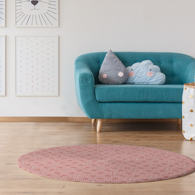 Tapis de la baleine orange, Rond 5 pi