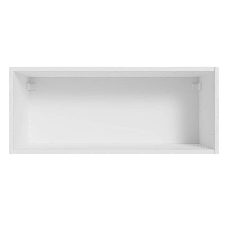 Latitude Run Slim Garage and Utility Room Wall Storage Cabinet with Horizontal Door and Shelves 31 Inch Wooden Organization Unit - White