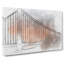 Sunset over Golden Gate Bridge in Abstract - Wrapped Canvas Drawing - Wrapped Canvas-55341971