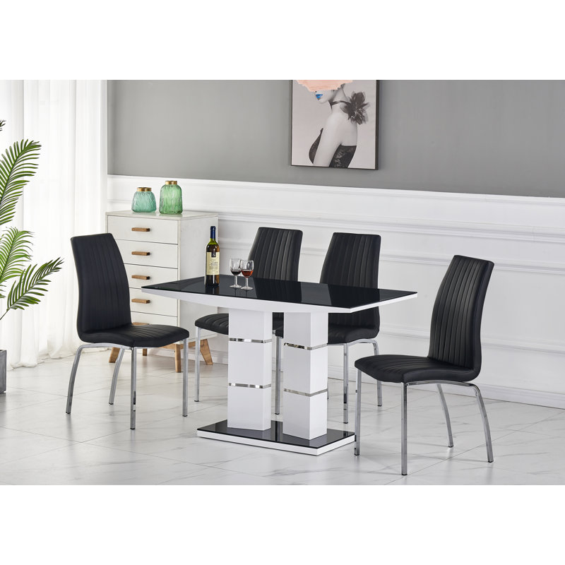 Shellman 4 - Person Dining Set, Black