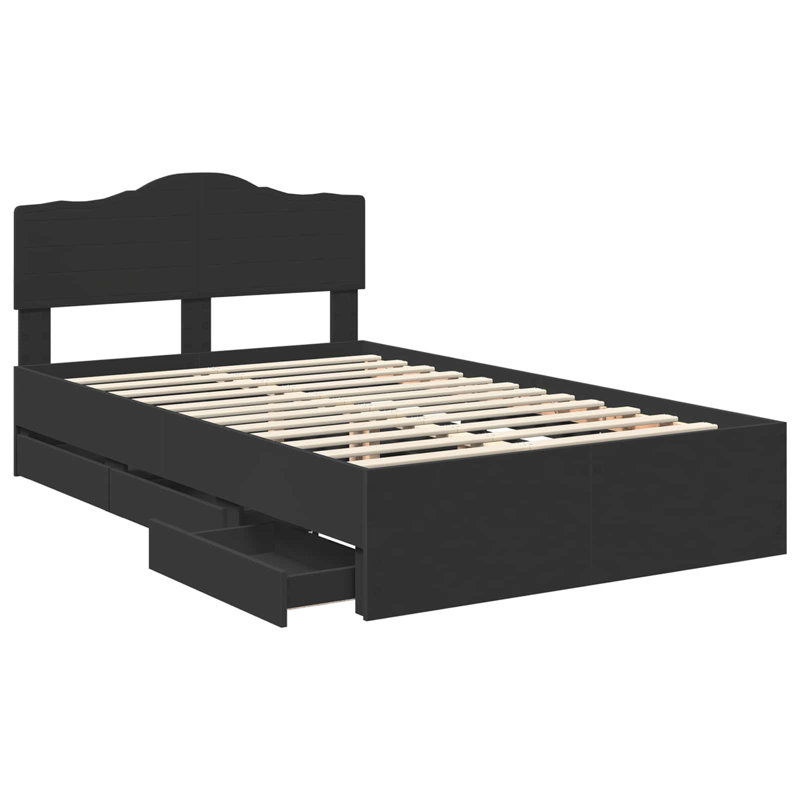 Bed, Black, Small Double (4')