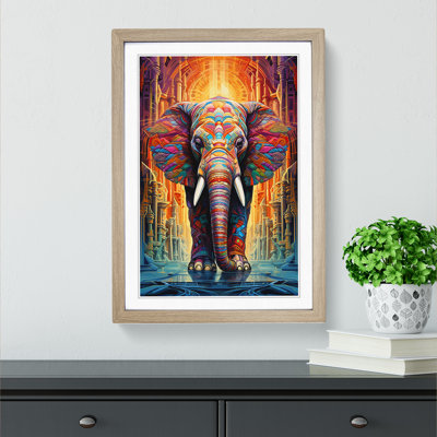 Elephant Futurism Art - Framed Print