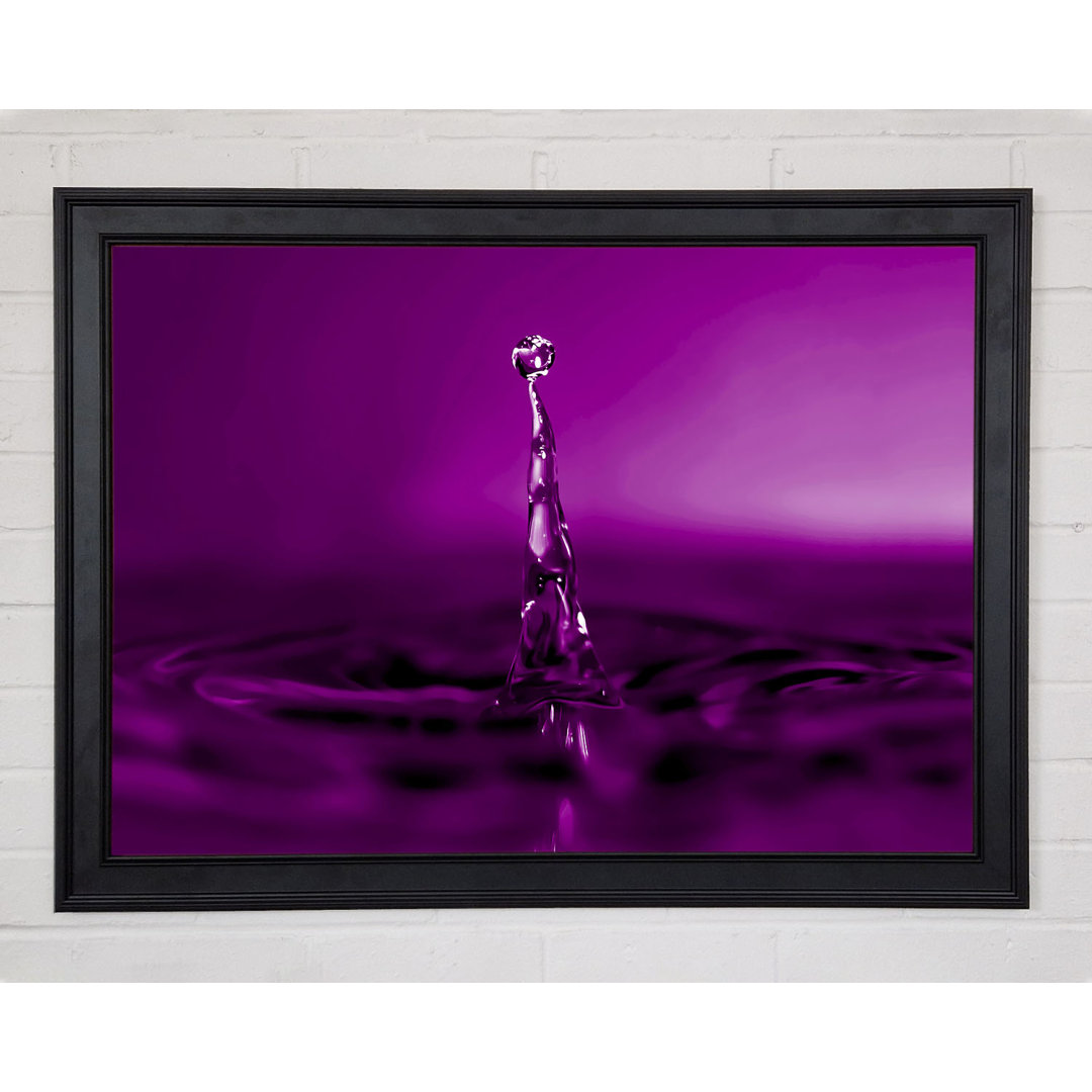 Gerahmtes Leinwandbild Water Drop Attention Purple