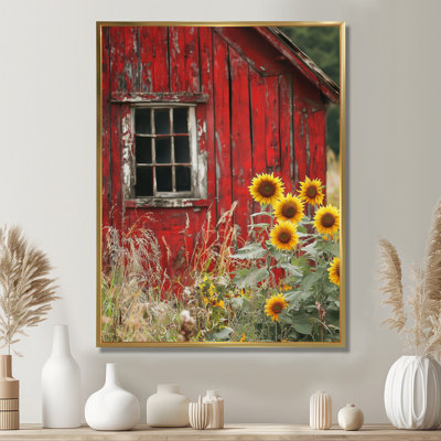 Goree Sunflowers By The Chicken Coop III - Art mural de tournesols pour le salon