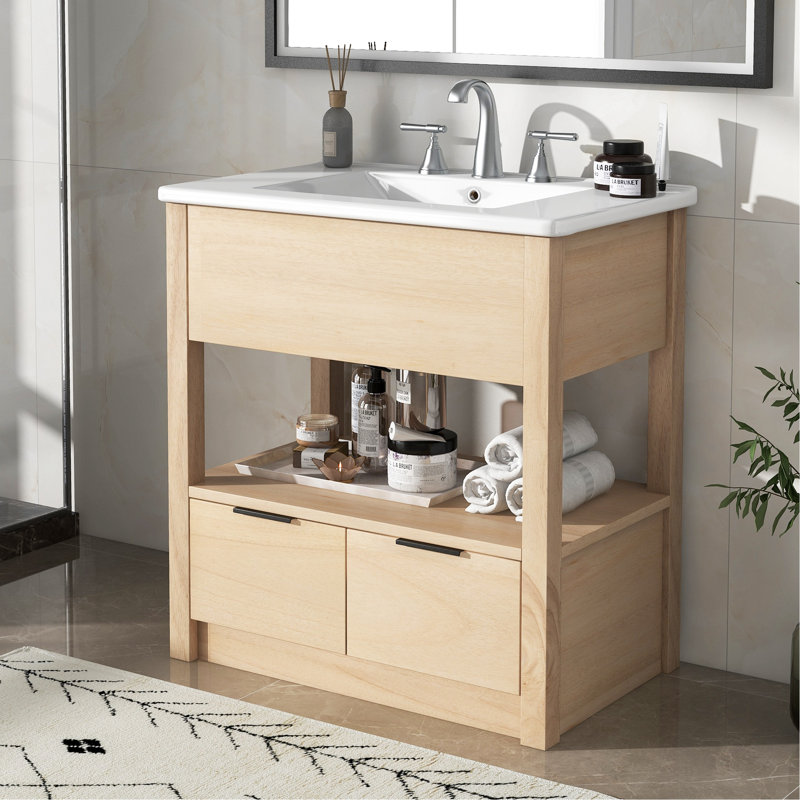 Rangement pour salle de bain Whitlie, Naturel