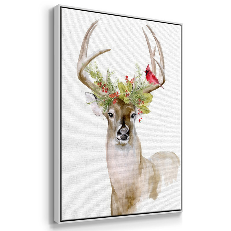 «Holiday Deer», toile tendue avec châssis en I
