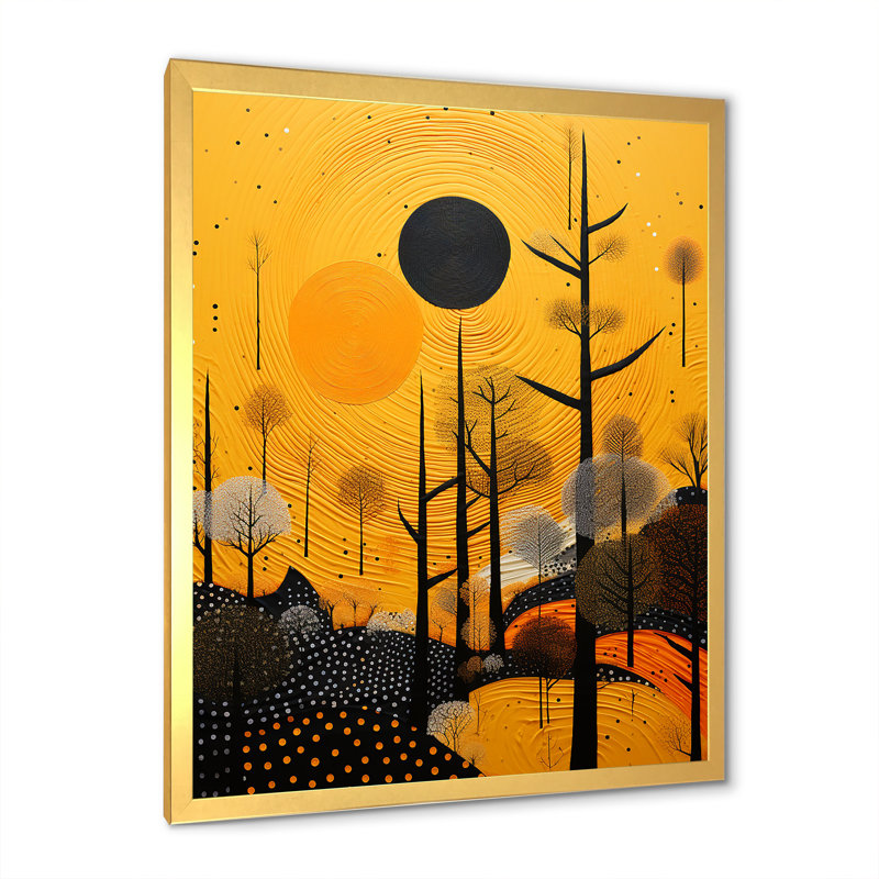 Impression sur toile Native Safran and Ebony Heritage I, Cadre doré simple, H 44 po x l 34 po x P 1,5 po