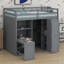 Lit mezzanine avec garde-robe, bureau et tablettes-1937752057