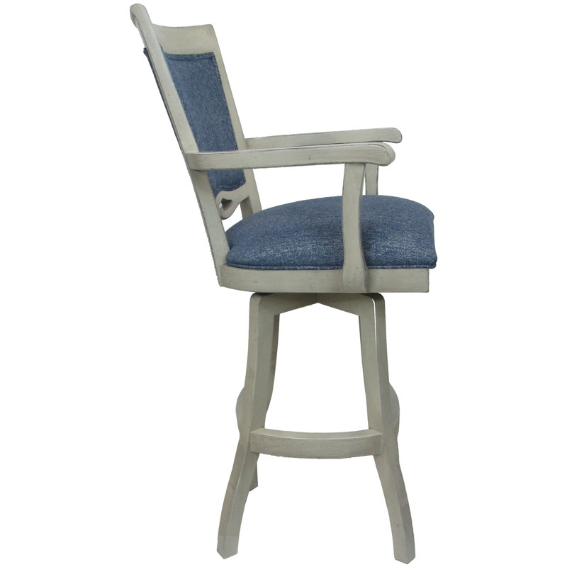 Wala Swivel Upholstered Counter Stool with Solid Wood Frame, Bar Stool (30" Seat Height)