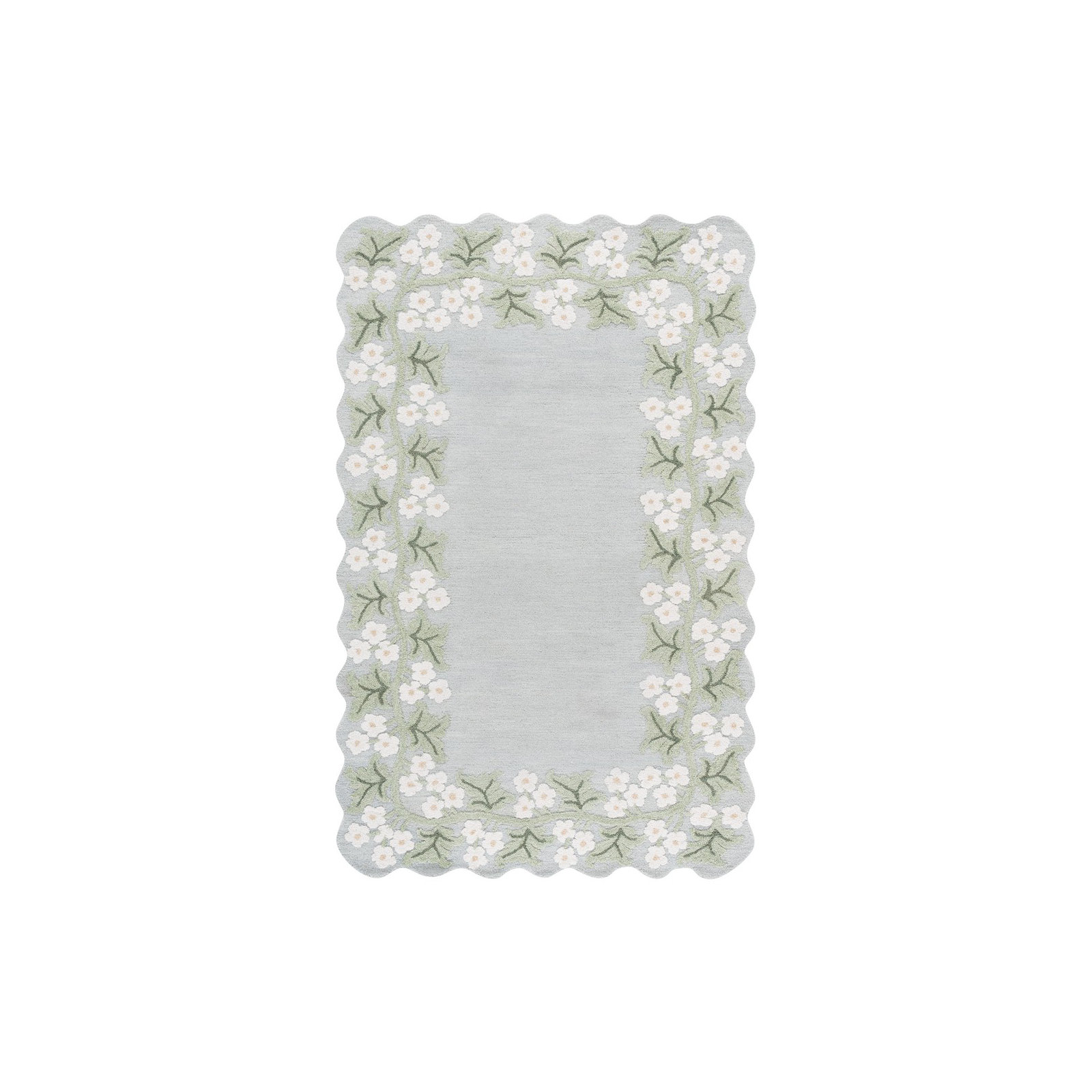 Jardin Hand Tufted Wool;Cotton Floral Indoor Rug, Rectangle 5' x 8'