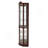 Lighted Glass Corner Display Cabinet With Adjustable Shelves And Built-In LED Lighting For Elegant Home Showcase.-122751239