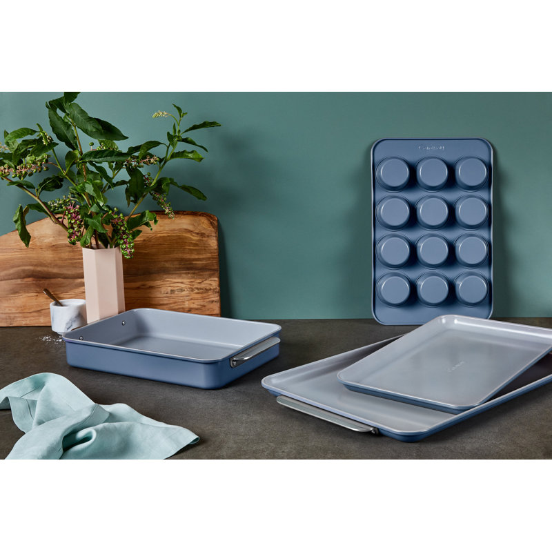 Caraway Non-Toxic Nonstick Ceramic Half Bakeware Set, Navy