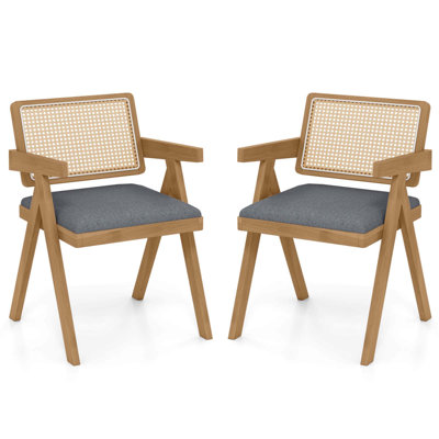 Set Rattan Accent Chairs Dining Chairs Modern Living Room Chairs