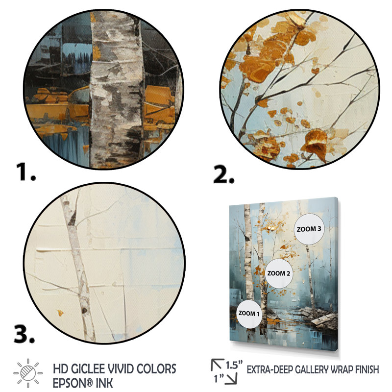 Birch Woods Winter Whispers VII, H 20 po x l 12 po x P 1 po, Cadre flottant blanc