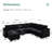 Tremee Velvet Modular U-Shaped Corner Sectional-2019959062