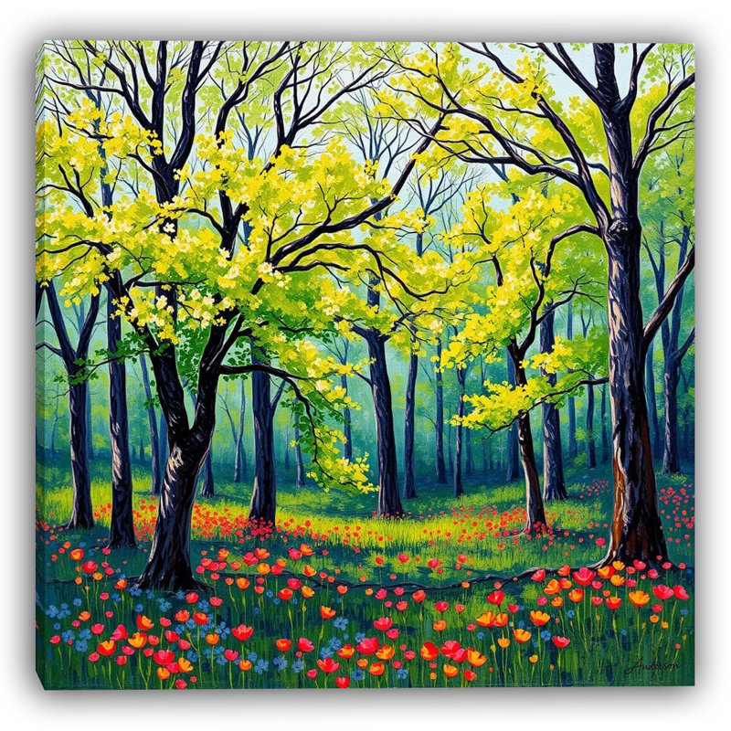 Sunlit Forest - Wrapped Canvas Print