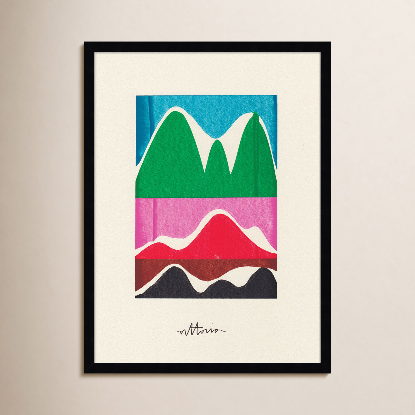 Olav "Beyond Our Wildest Dream" Print, Black Framed, 19" W x 25" H x 1" D