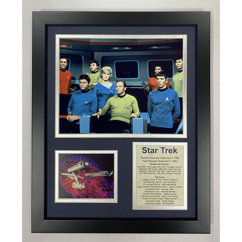Souvenirs encadrée pour équipage star trek bridge