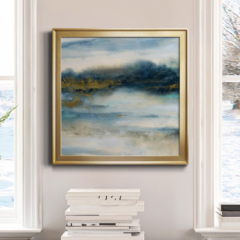 Golden Marshlands - Peinture sur toile encadrée, Or, H 17,5 po x l 17,5 po x P 1,5 po