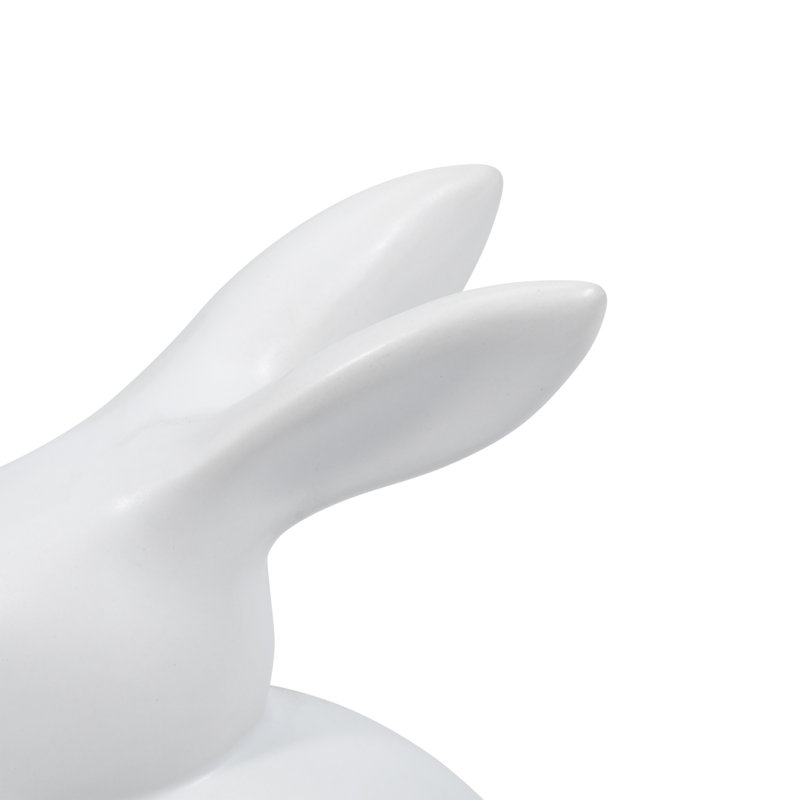 Modern Stoneware Ceramic Figurine Decorative Sculpture Featuring Minimalist Bunny Design and Smooth Matte Silhouette for Contemporary Display and Geometric Accent Styling in Artisan-Inspired Spaces