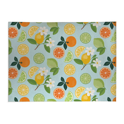 Sunny Citrus  Thin Low Profile Area Rug