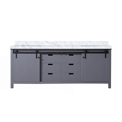 84 In. W X 22 In. D Double Bath Vanity With Carrara Marble Countertop