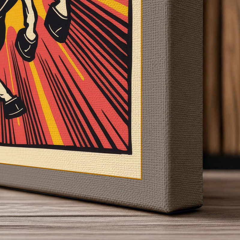 Radiant Horse Retro - Wrapped Canvas, 18x12 - 45.7 x 30.5 cm, Taupe Border