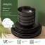 Mikasa Jardin Midnight Stoneware Dinner Set, Black