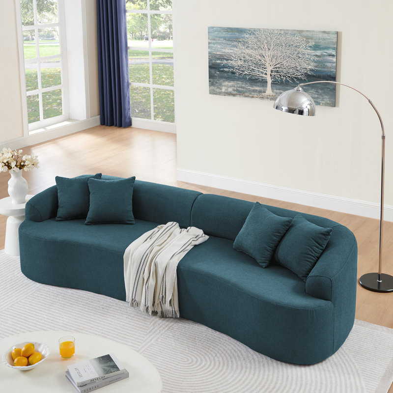 Curved Modular Sectional Sofa, Blue