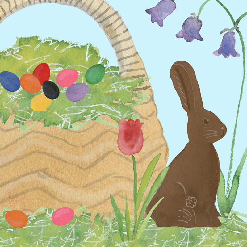 Easter Basket Time II by Alicia Longley - Wrapped Canvas Painting, 30cm H x 30cm W x 3.8cm D