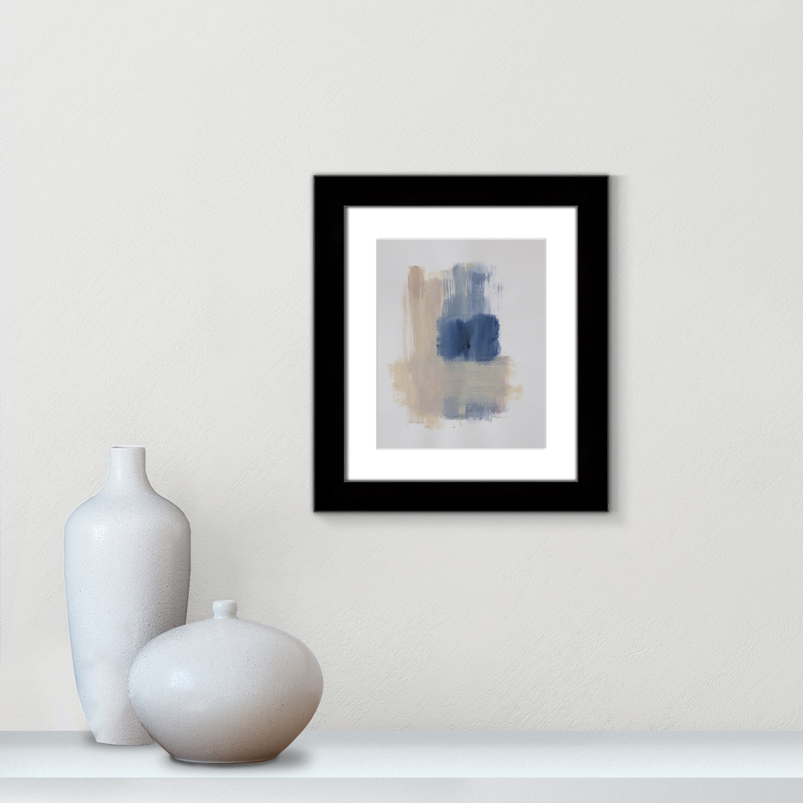 Esmeray "Powder Room Wash III" Print, 16.5" H x 14.5" W x 1.25" D, Black Cube Frame Matted