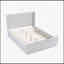 Lit plateforme élégant gris clair avec tête de lit à oreilles et structure en contreplaqué durable pour les chambres modernes