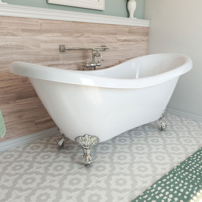 69" x 29" Freestanding Soaking Acrylic Bathtub