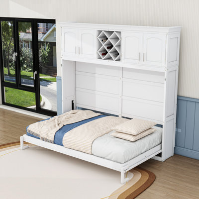 Murphy Bed with Cabinets and Wine Rack