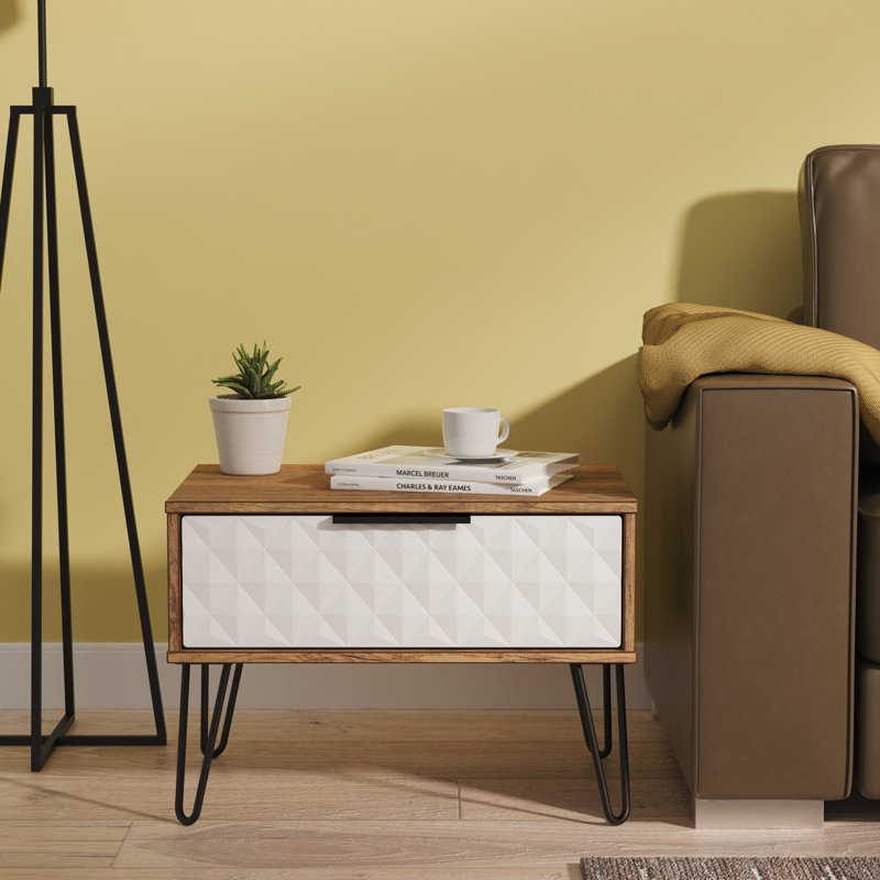 Talita End Table, White/Black