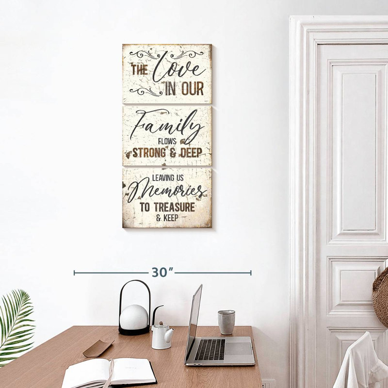Plaque murale «Love In Our Family», H 32 po x l 15 po