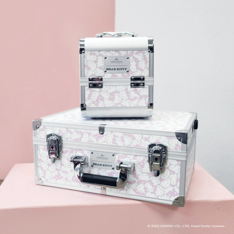 Hello Kitty SlayCube Makeup Travel Case with Durable Outer, Makeup Organizer Case in Portable Size, Silver White