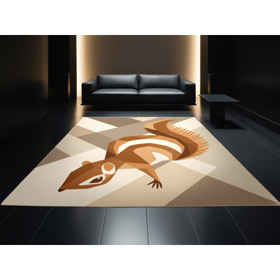 Tapis moelleux moelleux à motif géométrique moderne moelleux beige Abson